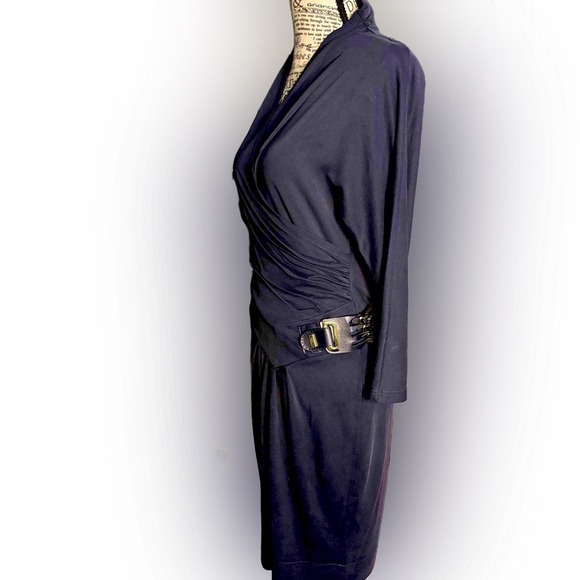 Dresses & Skirts - MACCA EUROPEAN A LINE  FITTED WAIST BUCKLE‎ PULL OVER  DRAPED DRESS. SIZE 10 US